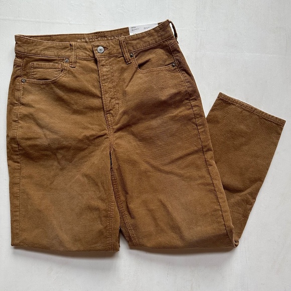 NWT American Eagle Tan Corduroy Mom Straight Jeans - Picture 2 of 6